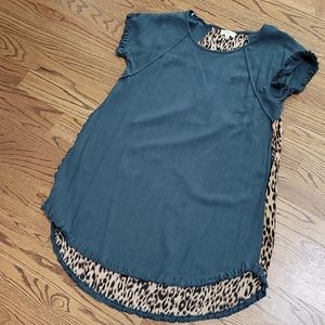Umgee Green and Leopard Dress